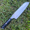 TwoSun TS933 7" Santoku Chef Knife 14C28N Black Micarta