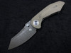 Alliance Designs Matthew Christensen Bangarang Folding Knife 3.125" RWL34 Acid Stonewashed Blade, OD Green Micarta Handles