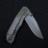 Berg Blades Iron Pup OD Green G10 Inlay Ti Framelock (Stonewashed 20CV)