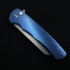 Pro-Tech Malibu Reverse Tanto Plunge Lock Flipper Knife Blue Titanium (3.3" SW)