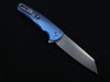 Pro-Tech Malibu Reverse Tanto Plunge Lock Flipper Knife Blue Titanium (3.3" SW)