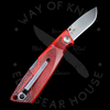 Ontario OKC Ice Series Fire Wraith Lightweight Folding Knife 2.6" Satin Plain Blade, Clear Red Plastic Handles