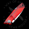 Ontario OKC Ice Series Fire Wraith Lightweight Folding Knife 2.6" Satin Plain Blade, Clear Red Plastic Handles