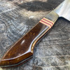 Mattia Borrani Cutlery Custom Bowie Chef Brown Ctek, White/Red G10 Spacer, CF Bolster 8in AEB-L 