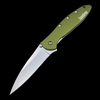 Kershaw Leek Assisted Flipper Knife 3" Bead Blast Plain Blade, OD Green Aluminum Handles