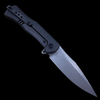 We Knife Company 20047A-2 Primoris Flipper Knife 3.47" CPM-20CV Stonewashed Blade, Black Titanium Handles