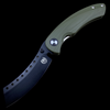 Red Horse Knife Works Hell Razor P Liner Lock Knife OD Green G10 (3.6" Black)