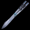 EOS Trident Balisong Butterfly Knife Stonewash Ti Green Anodized Hardware (4.5" Stonewash))