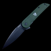 Finch Knife Co. Devil's Finger Liner Lock Green Micarta (3" Black Stonewash)