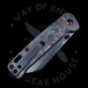 QSP Penguin Liner Lock Knife Shredded G-10 Red (3.1" Black SW