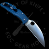 Spyderco Endela Lightweight Wharncliffe Folding Knife 3.42" K390 Satin Plain Blade, Blue FRN Handles (Discontinued)