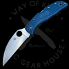 Spyderco Endela Lightweight Wharncliffe Folding Knife 3.42" K390 Satin Plain Blade, Blue FRN Handles (Discontinued)