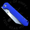 Kansept Knives Bulldozer Liner Lock Flipper Knife Blue G-10 (3.75" Stonewash)
