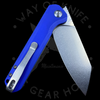Kansept Knives Bulldozer Liner Lock Flipper Knife Blue G-10 (3.75" Stonewash)