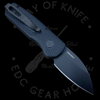 Pro-Tech Runt 5 AUTO Folding Knife 1.94" CPM-20CV Textured Black DLC Wharncliffe Blade, Black Aluminum Handles