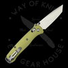 Benchmade Bailout AXIS Lock Knife Green Aluminum (3.4" Gray M4)