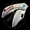 *Pre Owned* Olamic Cutlery Busker Semper Frame Lock Blasted Ti/Timascus/Purple (2.5" Satin)