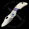 *Pre Owned* Olamic Cutlery Busker Semper Frame Lock Blasted Ti/Timascus/Purple (2.5" Satin)