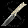 Chaves Knives Redencion 229 W/ Lee Williams Kickstop Drop Point Flipper Gold Dark Matter Fat Carbon DLC CPM-20CV (3.50in DLC) *Scratch/Dent*