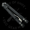 *Pre Owned* JK Designs Custom Orca Trainer Butterfly Knife 4.375" Gunmetal Grey Titanium Blade, Integral Black G10 Handles  - Bushing Pivot