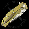 *Pre Owned* Kizer Cutlery V3 Flipper Frame Lock Knife Gray Titanium Gold/Bronze Anodized (3.5" Stonewash) Ki401B1