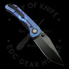 Wehr Knives Wolf-P Titanium Folding Knife Blue Satin Stripe & Antique (3.0in M390)