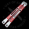 Revo Nexus Butterfly/Balisong Knife Aluminum Two-Tone Red (4" Stonewash)
