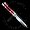 Revo Nexus Butterfly/Balisong Knife Aluminum Two-Tone Red (4" Stonewash)