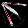 Revo Nexus Butterfly/Balisong Knife Aluminum Two-Tone Red (4" Stonewash)