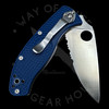 Spyderco Tenacious Lightweight Blue FRN Knife (3.4" Satin Serr S35VN) 