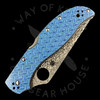 Spyderco Stretch 2 XL Blue Nishijin Glass Fiber Damascus Sprint Run (3.96" Damascus)