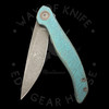 Modified Keanison Knives Fido Antique Barked Ti Inset Liner Lock Flipper (3in Satin) M390 Blade