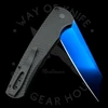 Pro-Tech Malibu Flipper Black Dragon Scale Handles Sapphire Blue Reverse Tanto