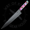 Vandal Blades Custom Series Petty Knife S/N #28 - Anodized Alum Handles Pink/Orange/Blue Splatter ( 7" Black Cerakote)