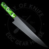  Vandal Blades Custom Series Petty Knife S/N #32 - Anodized Aluminum Handles Green and White Linework ( 7" Black Cerakote)