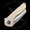 Civivi ExOne Flipper Ivory G10 Green Liners Nitro-V (2.94" Satin)