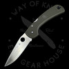 *Pre Owned* 003 Spyderco Wayne Goddard Olive Green (3.625" Satin Plain) C16POD