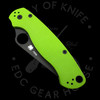 *Pre Owned* 003 Spyderco Paramilitary 2 Neon Green G-10 CPM-20CV (3.47" DLC) C81GPNGRBK2