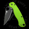 *Pre Owned* 003 Spyderco Paramilitary 2 Neon Green G-10 CPM-20CV (3.47" DLC) C81GPNGRBK2