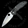 *Pre Owned* 003 Spyderco Manix 2 Marbled Carbon Fiber CPM 4V (3.37" Satin) C101MCFP2