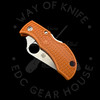 *Pre Owned* Spyderco Manbug Burnt Orange FRN HAP40 Sprint Run (1.97" Satin) MBORPE