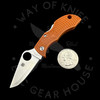 *Pre Owned* Spyderco Manbug Burnt Orange FRN HAP40 Sprint Run (1.97" Satin) MBORPE