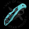 *Pre Owned* 003 Spyderco Delica Teal FRN S30V (2.875" Black) C11FPTLBK