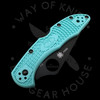 *Pre Owned* 003 Spyderco Delica Teal FRN S30V (2.875" Black) C11FPTLBK