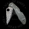*Pre Owned* 003 Spyderco Delica 4 Foliage Green FRN Damascus (2.875" Damascus) C11PFGD4
