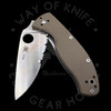 *Pre Owned* 003 Spyderco Tenacious Brown G-10 Partially Serrated CPM M4 (3.35" Satin) C122GBNM4PS