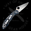 *Pre Owned* 003 Spyderco Delica 4 Gray-Blue Zome FRN Super Blue Sprint Run (2.88" Satin) C11ZFGYBLP