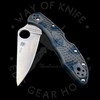 *Pre Owned* 003 Spyderco Delica 4 Gray-Blue Zome FRN Super Blue Sprint Run (2.88" Satin) C11ZFGYBLP
