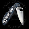 *Pre Owned* 003 Spyderco Delica 4 Gray-Blue Zome FRN Super Blue Sprint Run (2.88" Satin) C11ZFGYBLP