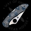 *Pre Owned* 003 Spyderco Delica 4 Gray-Blue Zome FRN Super Blue Sprint Run (2.88" Satin) C11ZFGYBLP